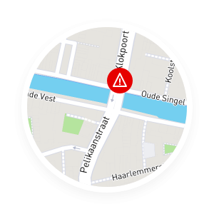 Kaart voorbeeld over gevaar op de weg
