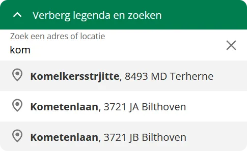 Legenda van een kaart