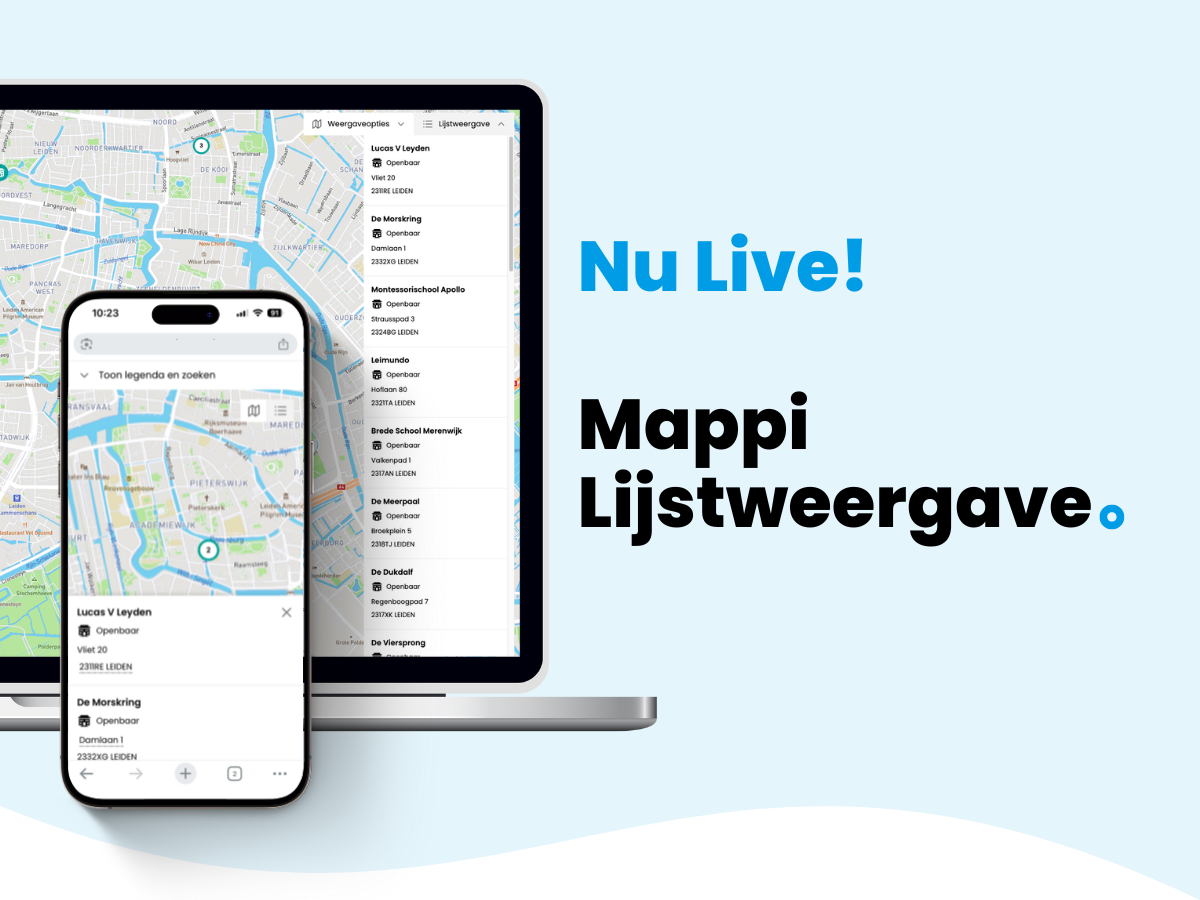 Mappi Lijstweergave teaserafbeelding card "nu live! Mappi Lijstweergave"