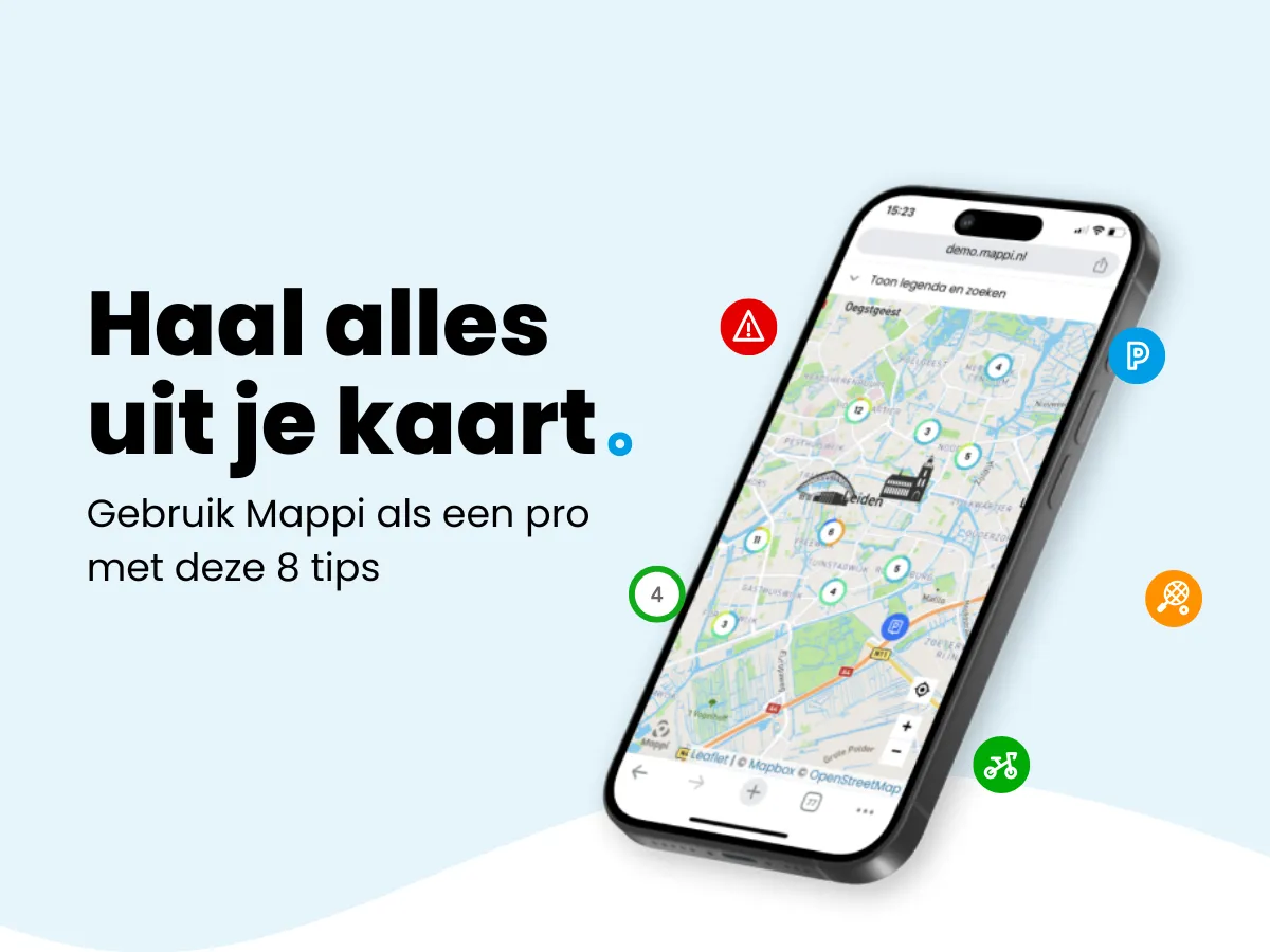 Mobiel met kaart en tekst haal alles uit je kaart