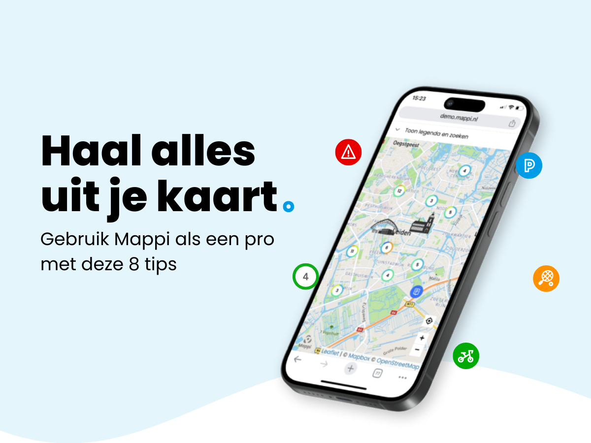 Mobiel met kaart en tekst haal alles uit je kaart